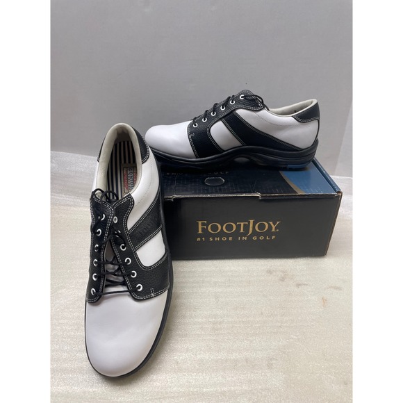 FootJoy Contour Series Mens Golf Shoes 9.5 M Black White Leather 28391 94102